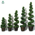 Spirale artificielle grand arbre topiaire en pot plante artificielle